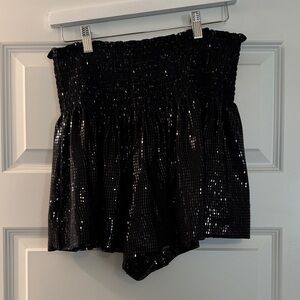 QUEEN OF SPARKLES Black Sequin Shorts